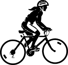 Woman riding bike. 