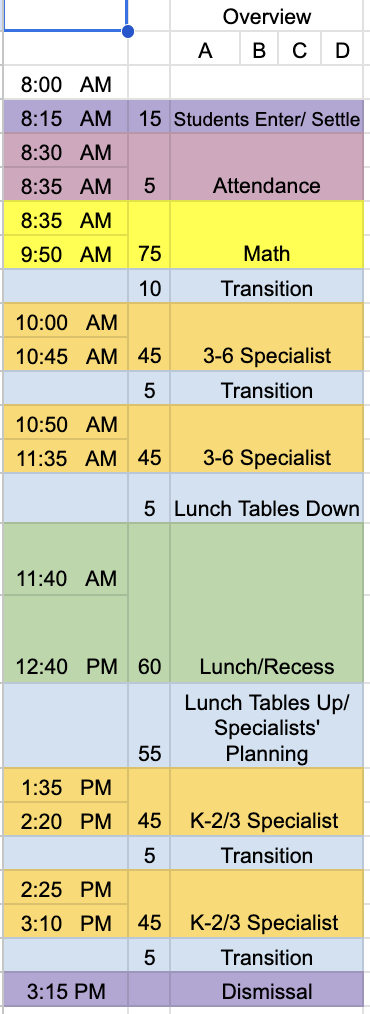 Schedule