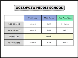 oceanview middle school schedule