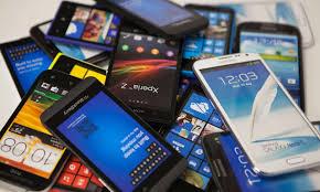 cellphone pile up