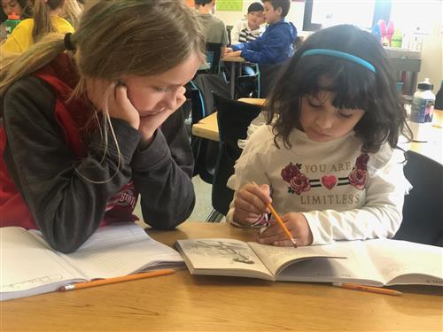 2 girls studying 