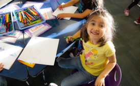  Child working on art