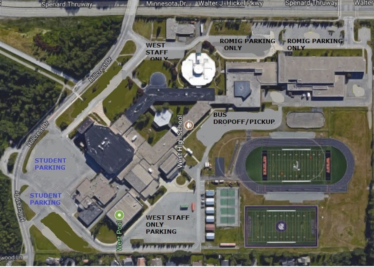 west parking map 