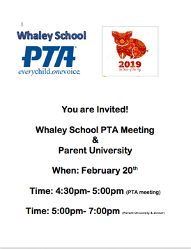 Pta Meetings Whaley School Pta Meetings
