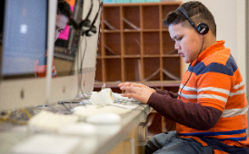  boy typing
