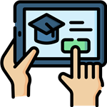 Student using a tablet