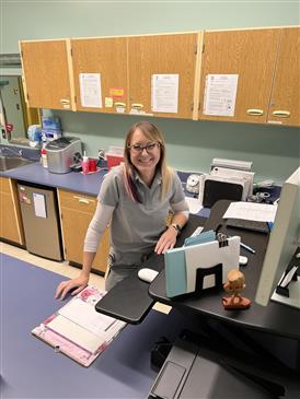 Nurse Richards in her office