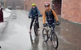  Biking in snow