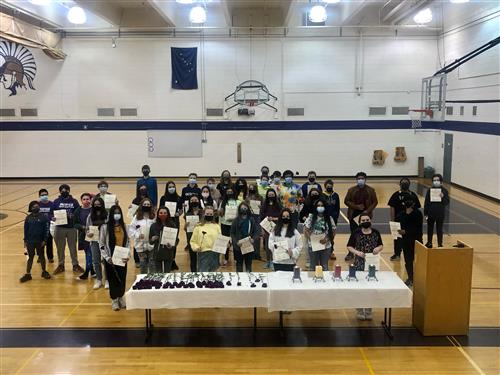 NJHS group photo in Romig gym