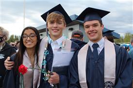 ERHS  Students at graduation wearing caps and gowns