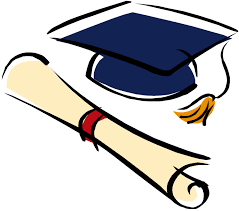  Graduation cap with diploma roll next to it.