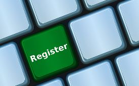  keyboard with a key that says "register"