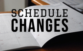  open planner with words "schedule changes"