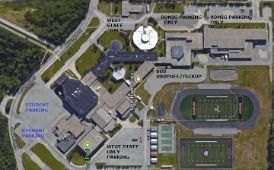  aerial satellite photo of West High parking lots