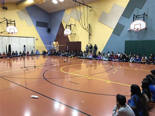 students watching Rena Wang 